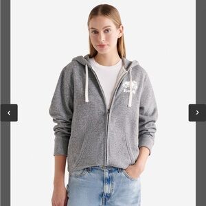 Roots Women's Gray Zip Hoodie with Logo